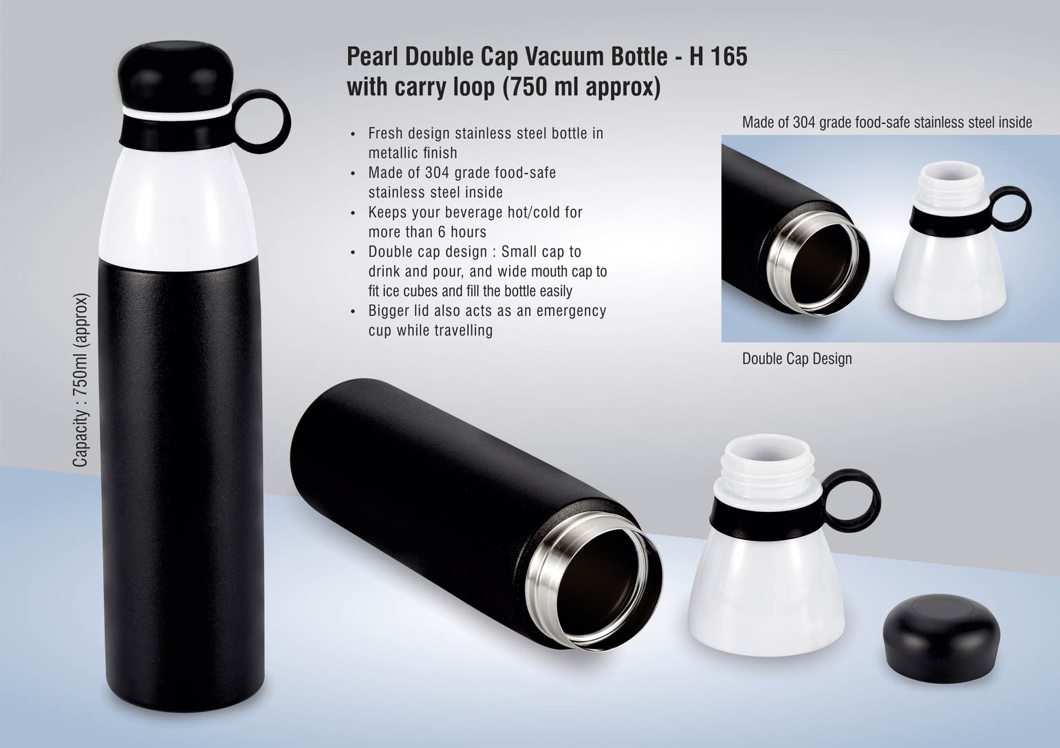 Pearl Loop Metallic Suite | Double-Cap Vacuum Bottle