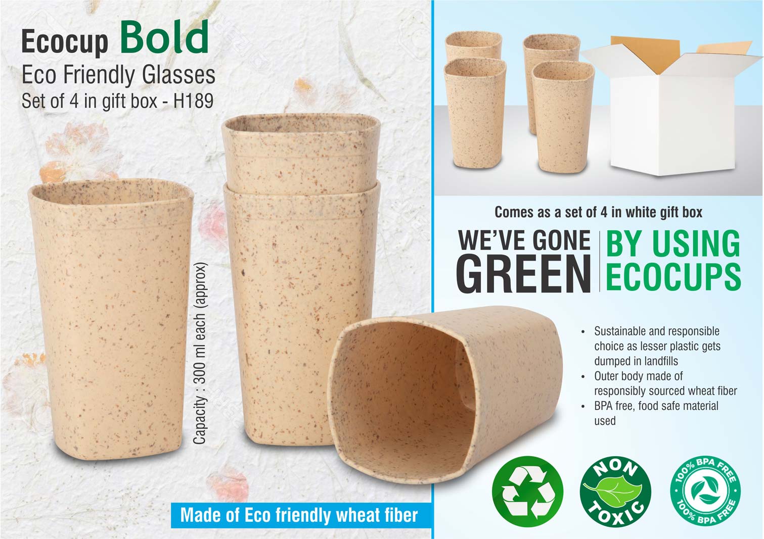 EcoCup Bold Sustainable Set | 4-Pc Premium Gifting Glasses