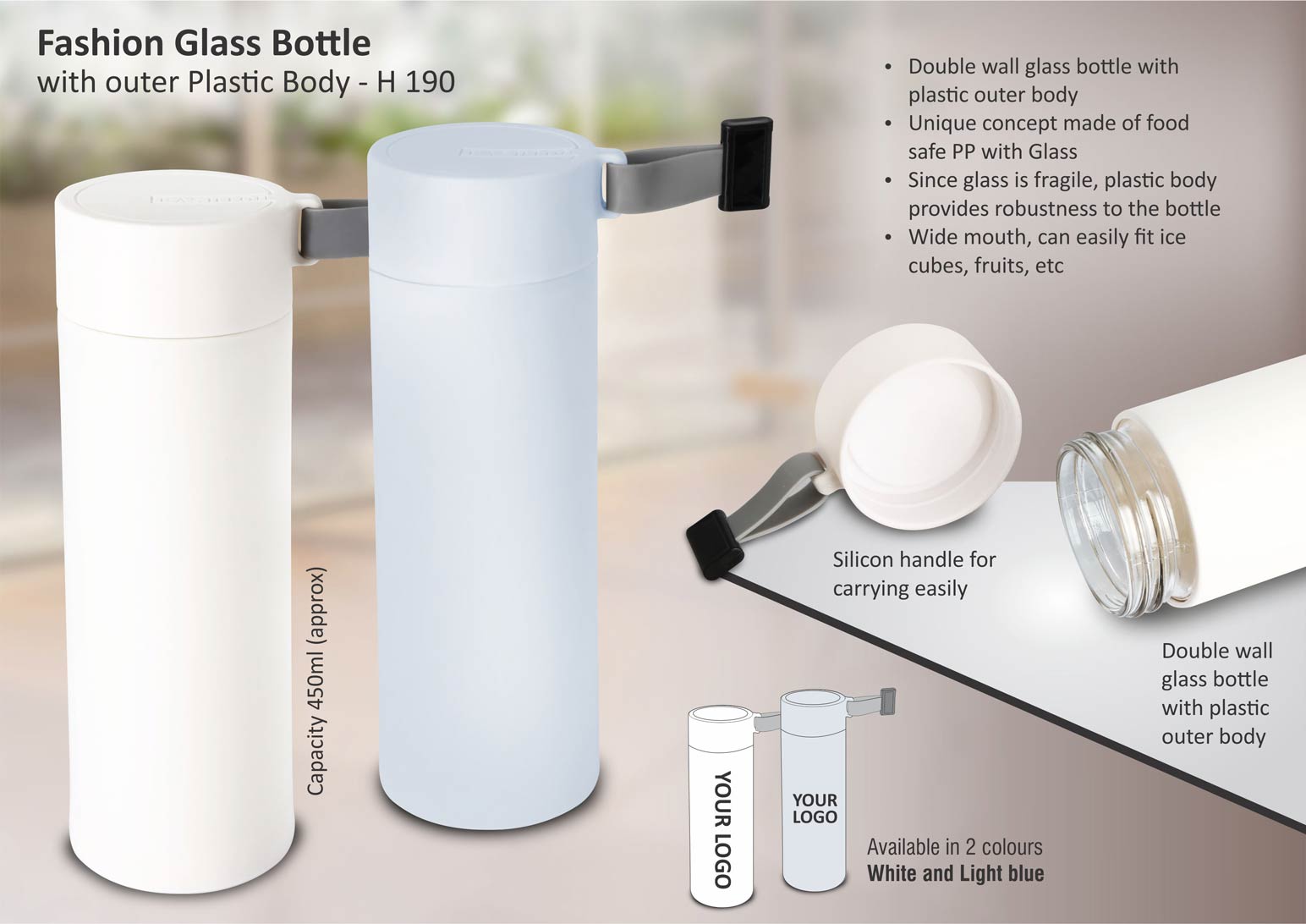 Fashion Glass Bottle Excellence | Durable Outer Plastic Body