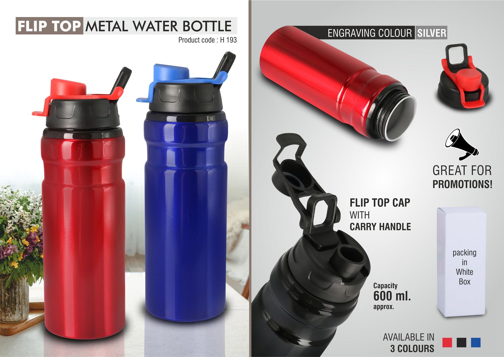 Flip-Top Metal Evolution | 600ml Premium Sports Bottle