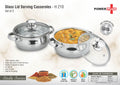 Glass-Lid Stainless Casserole Excellence | Set of 2 Serving Dishes