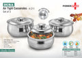 Airtight Stainless Casserole Trio | Dura Premium Serving Set