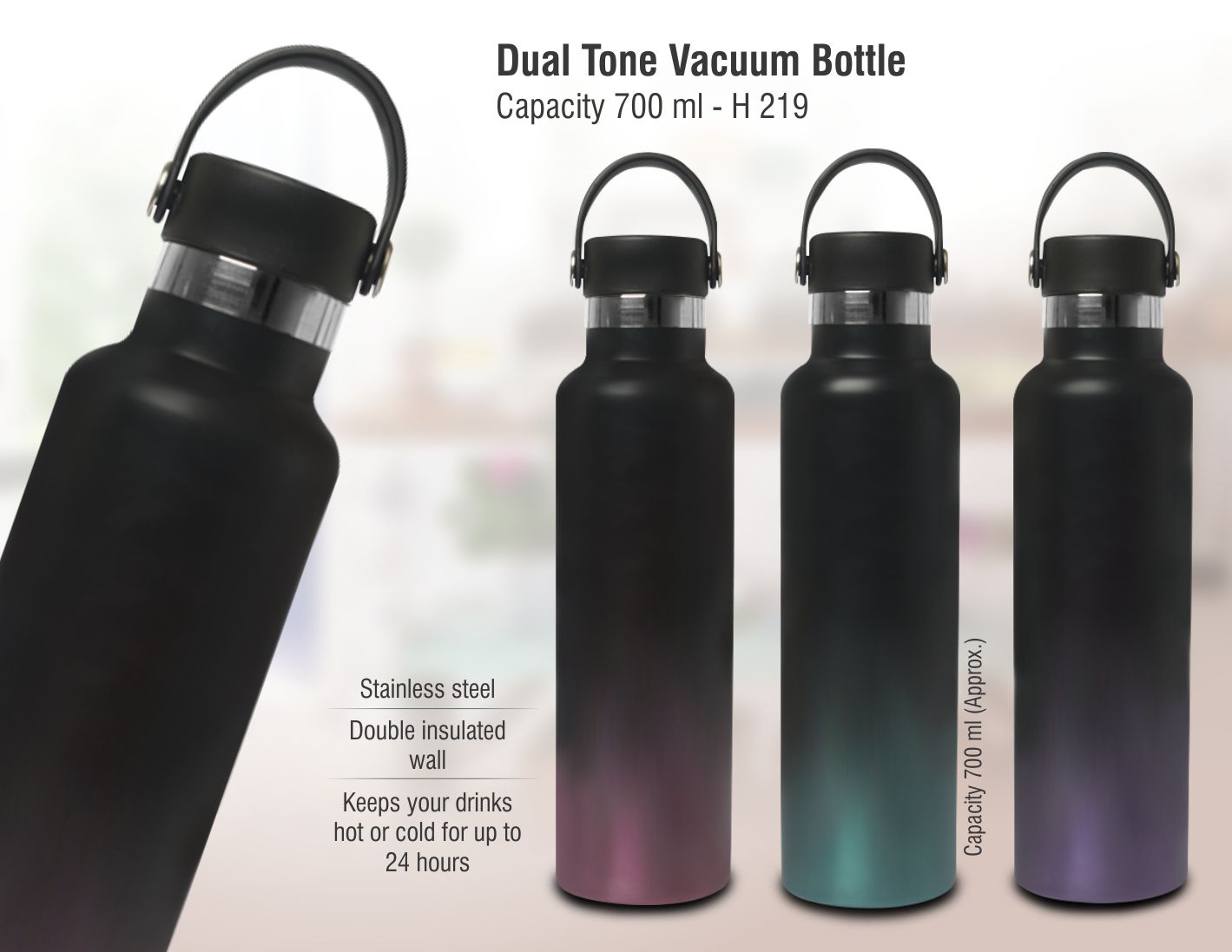 Two-Tone Vacuum Series | 700ml Premium Stainless Bottle