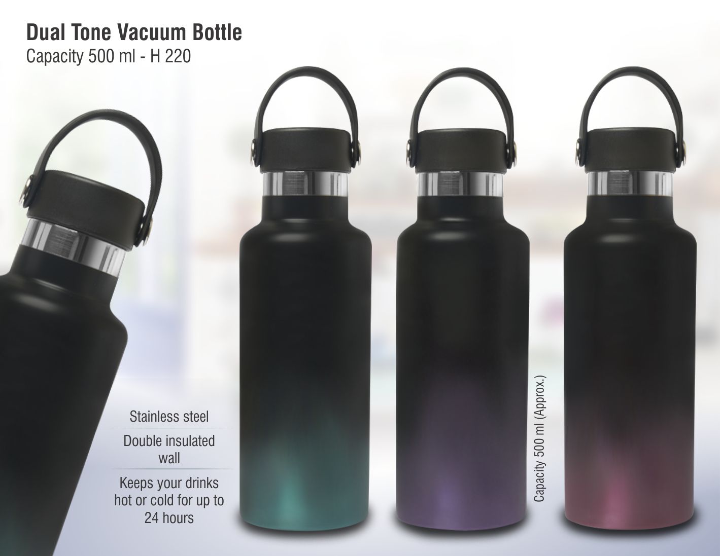 Two-Tone Vacuum Series | 500ml Premium Stainless Bottle