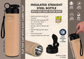 Rice Husk Sustainable Suite | 500ml Insulated Stainless steel Bottle