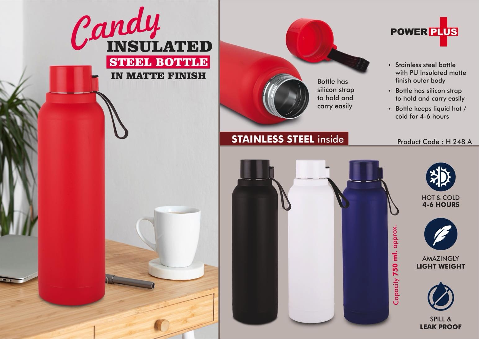 Candy Matte Finish Suite | 6-Hr Thermal Carry-Strap Bottle