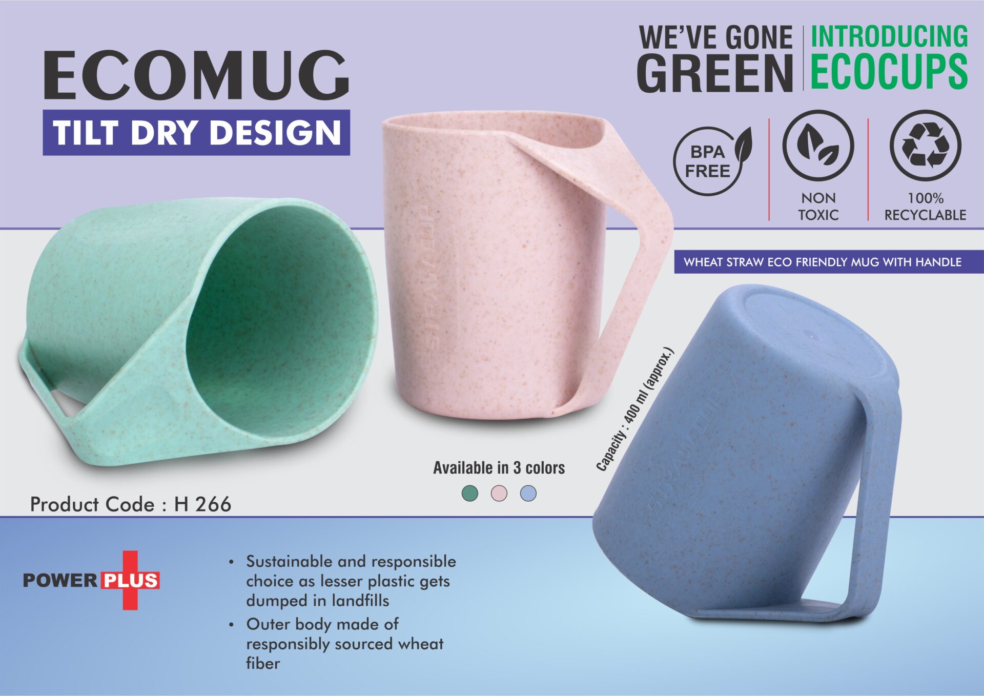 EcoMug Tilt-Dry Signature | Sustainable Wheat Straw Mug
