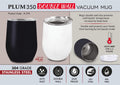 Plum 350 Vacuum Series | 304 Grade Dual-Wall Steel Mug