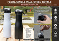 Flora High-Capacity | 1L Single Wall Stainless steel Bottle