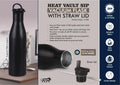 HeatVault Sip Straw-Lid | 18-Hr Thermal 304 Steel Flask