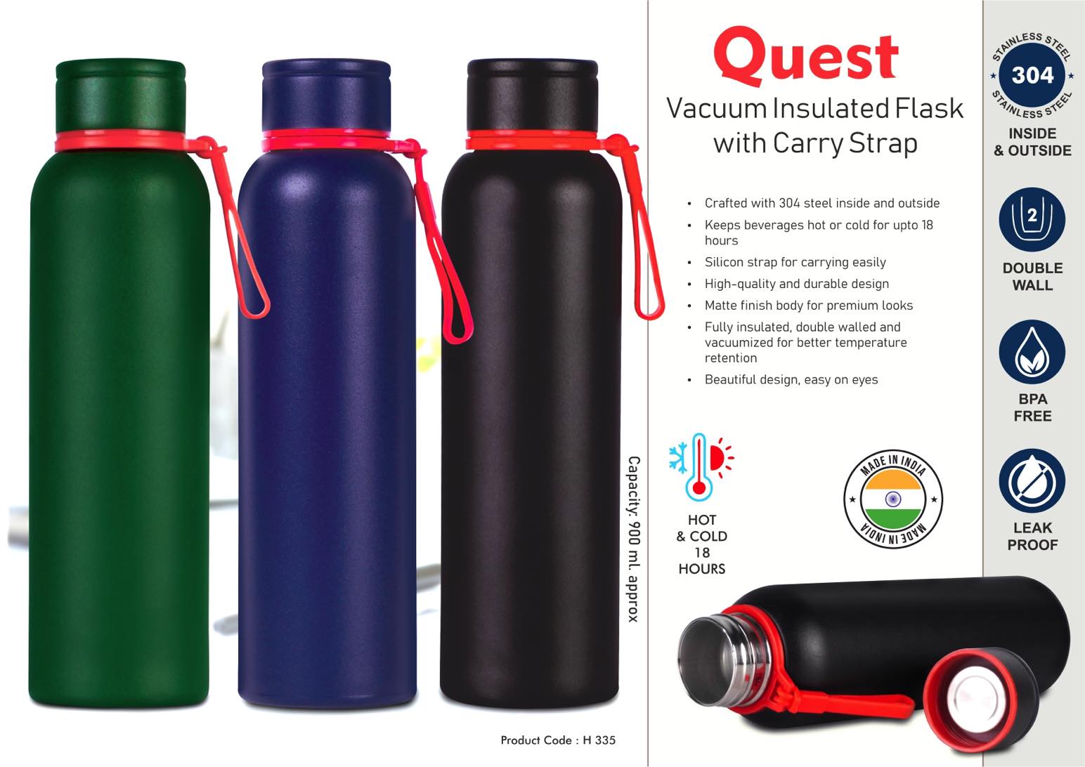 Quest 900 High-Capacity | 18-Hr Thermal Vacuum Flask