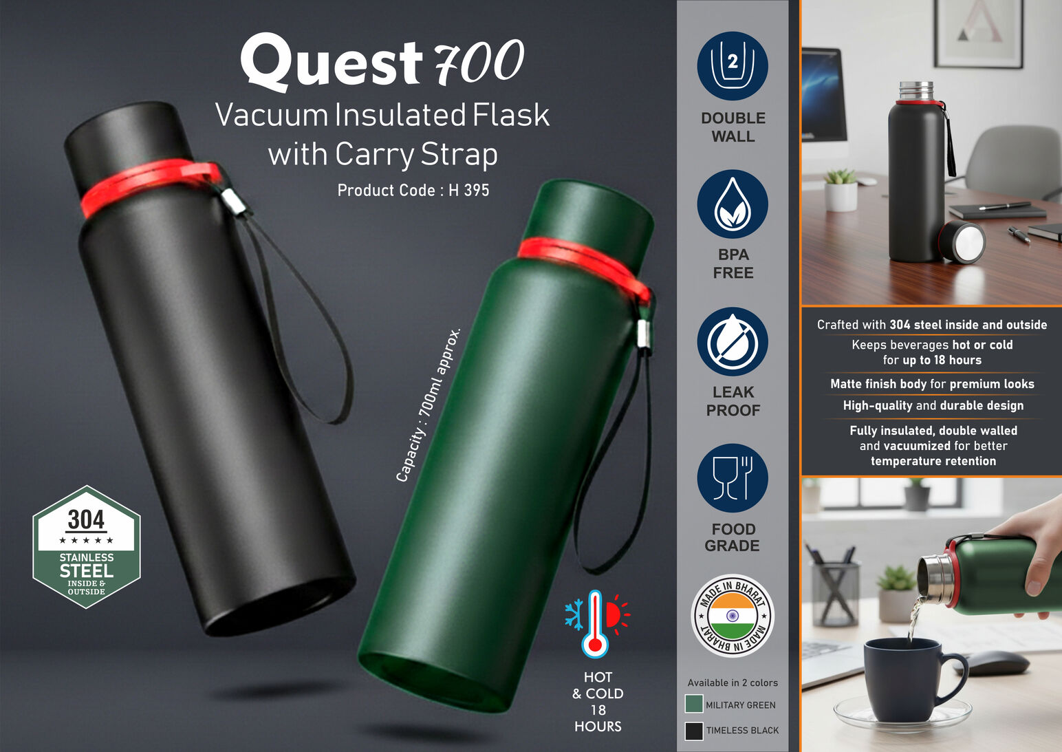 Quest 700 Professional | 18-Hr Thermal Vacuum Flask