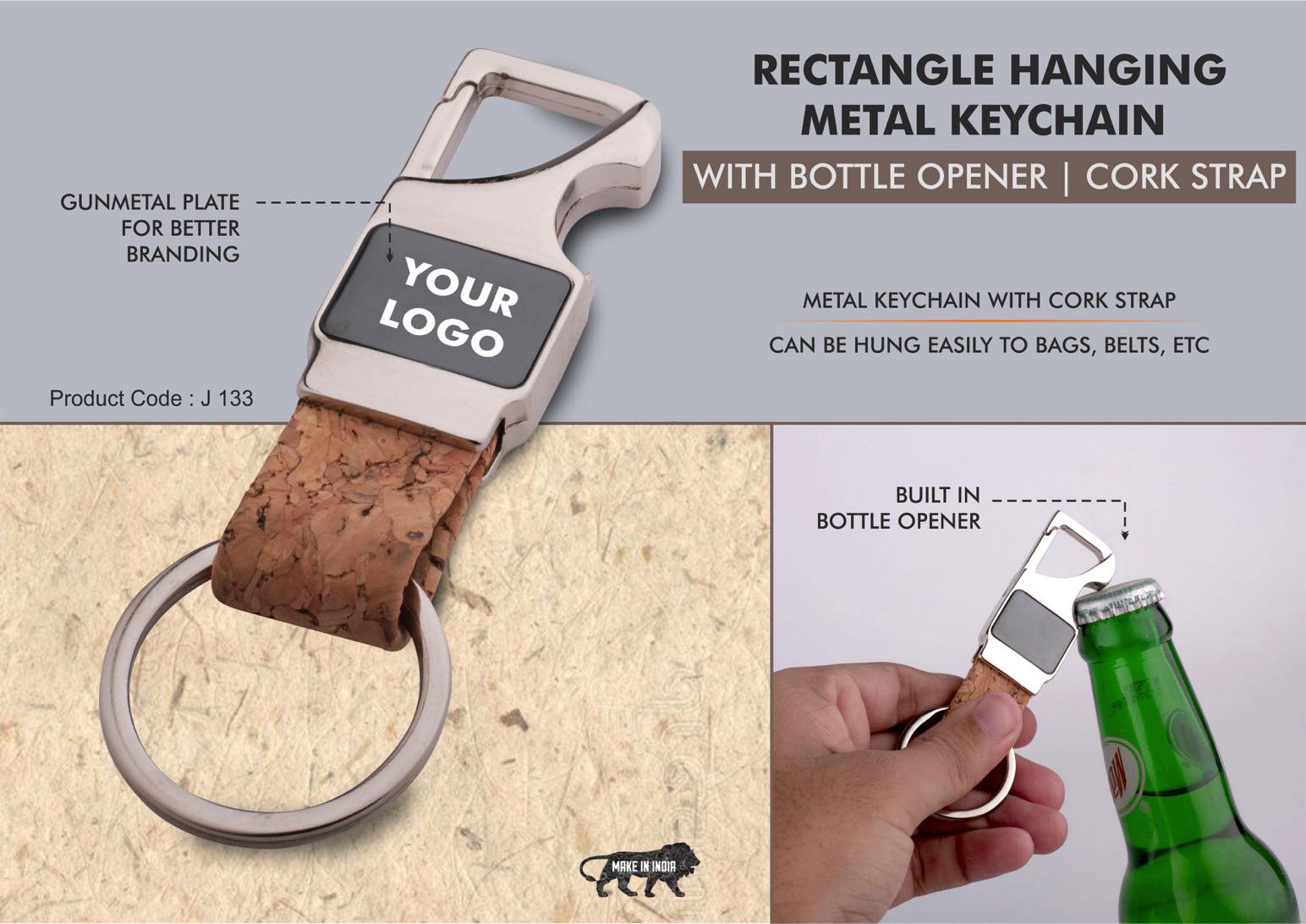 Cork-Strap Multi-Tool | Premium Metal Keychain & Bottle Opener