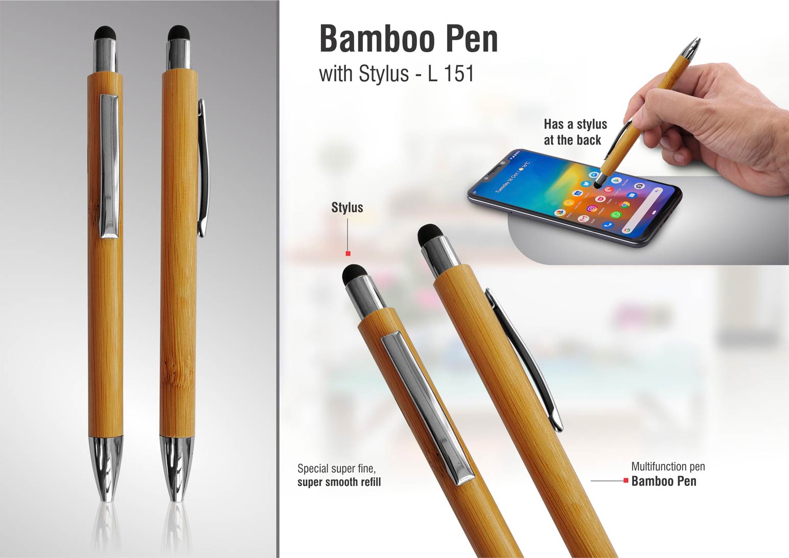 Bamboo Stylus Signature | Premium Professional Writing Tool