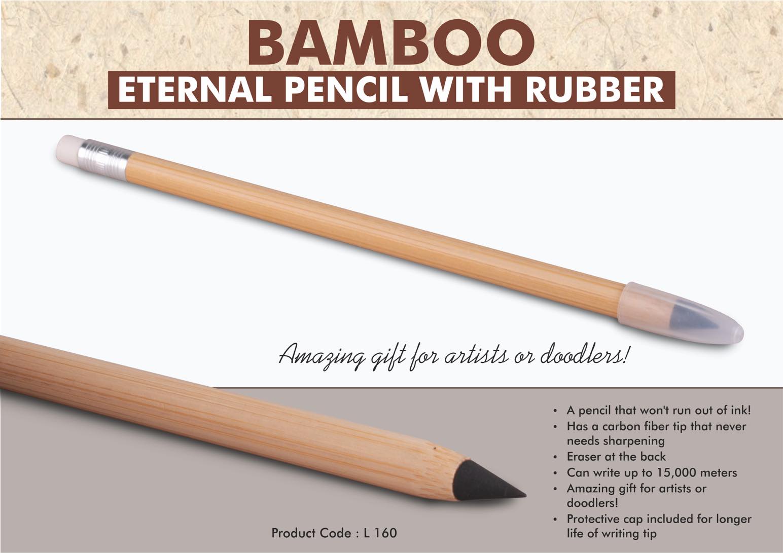 Bamboo Eternal Pencil | Sustainability Rubber-Integrated Lead