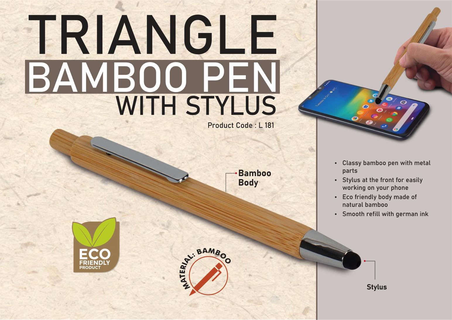 Triangle Bamboo Stylus | Premium Signature Professional Pen