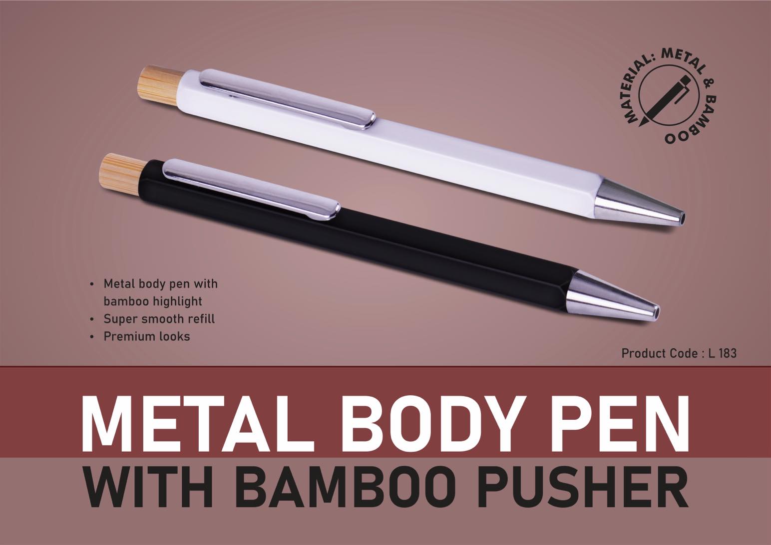 Bamboo Pusher Professional | Metal Body Signature Pen