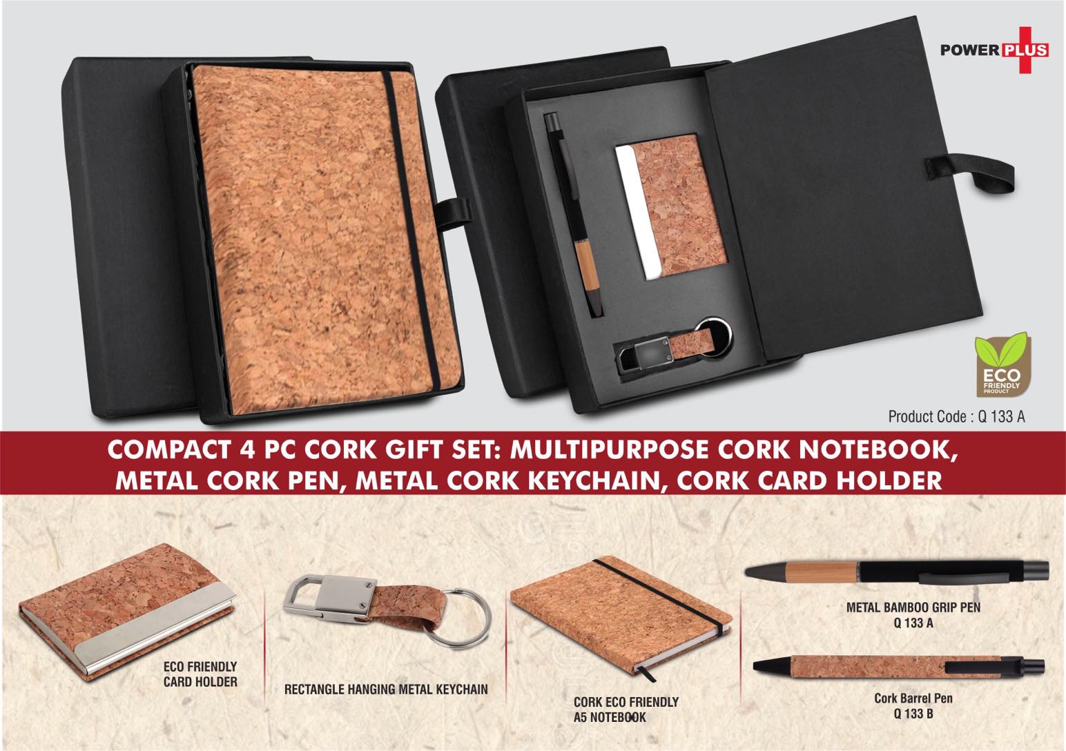 Cork Fabric Executive Suite | 4-Pc Professional Gift Set