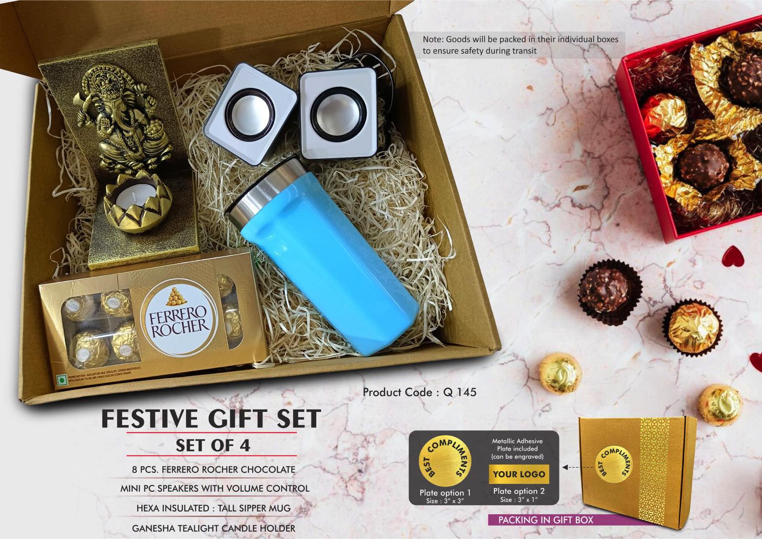 Ferrero Rocher & Mini PC Speaker | 4-Pc Festive Luxury Set