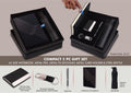 Straight Black Grand Ensemble| 5-Pc Notebook, Pen, Bottle & Card set