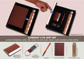 PU Keychain & Prism Steel Bottle | 5-Pc Tan Executive Set