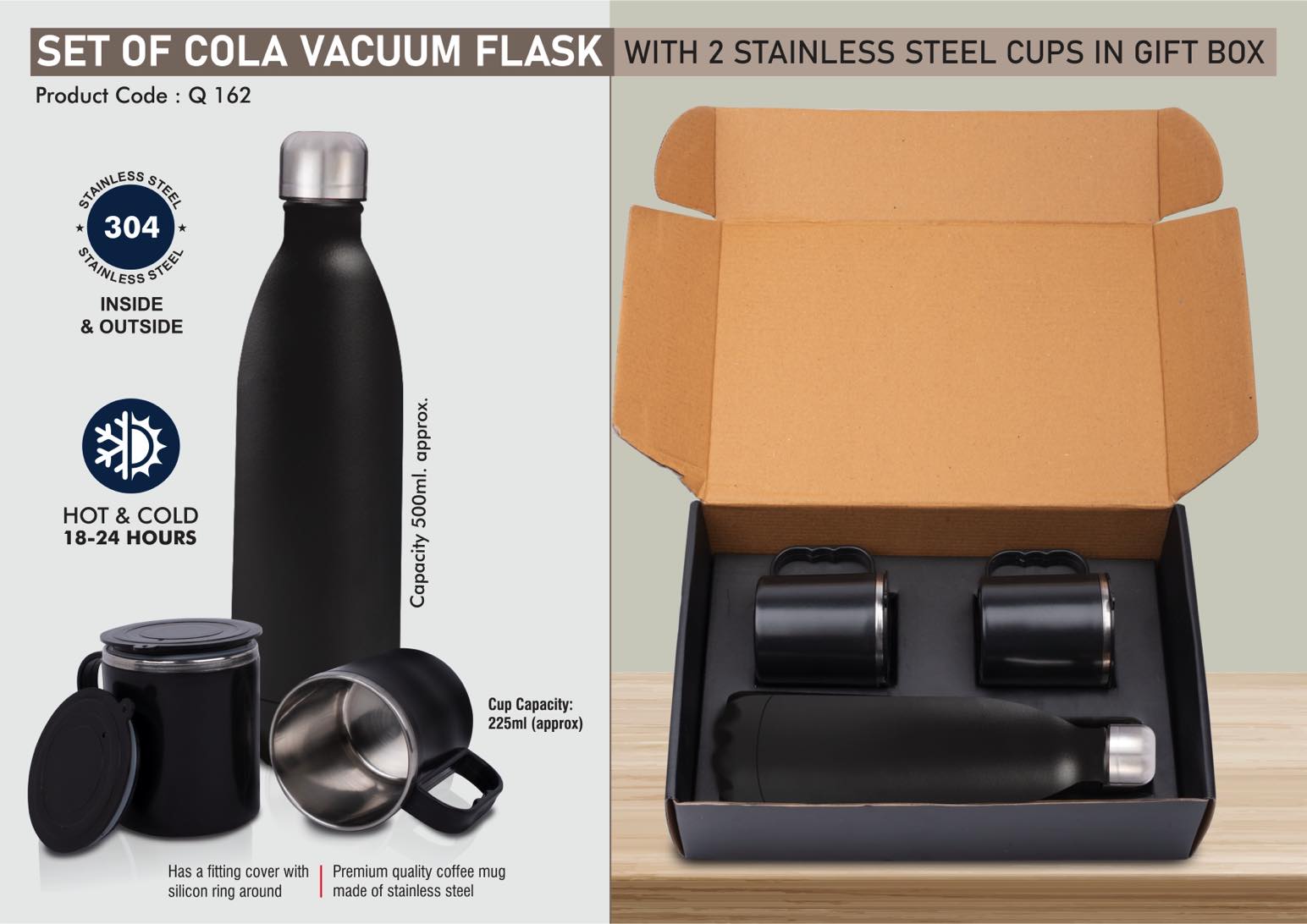 Cola Vacuum Flask & Steel Cup Duo | Premium Gifting Set