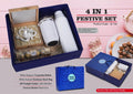 OM Tealight & Insulated Bottle | 4-Pc Festive Square Set