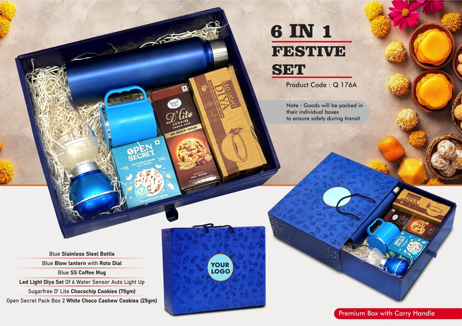 Decorative LED Blow Lamp Duo | 6-Pc Festive Premium Set
