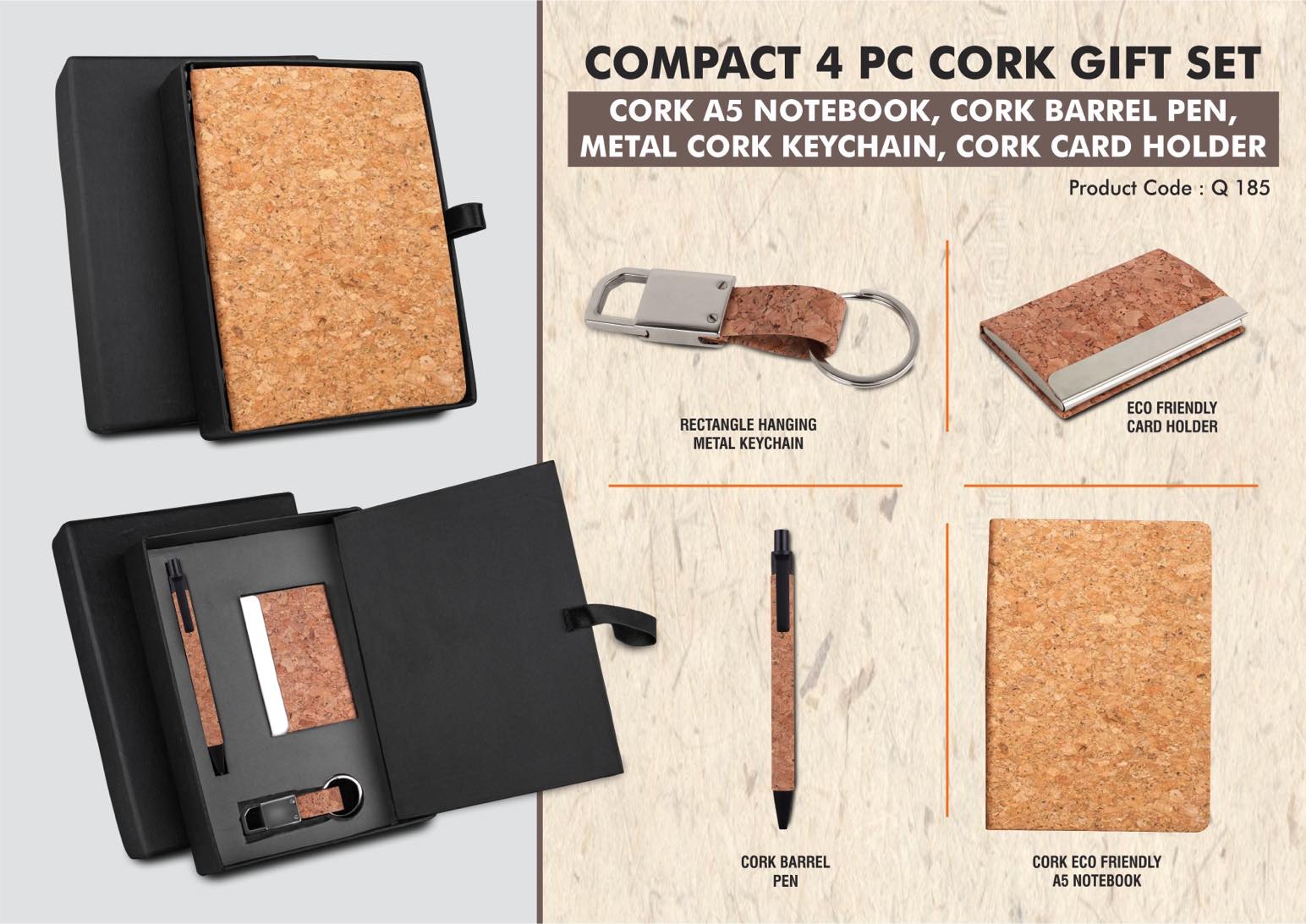 Cork 4-Pc Professional | Signature A5 Notebook & Gifting Set