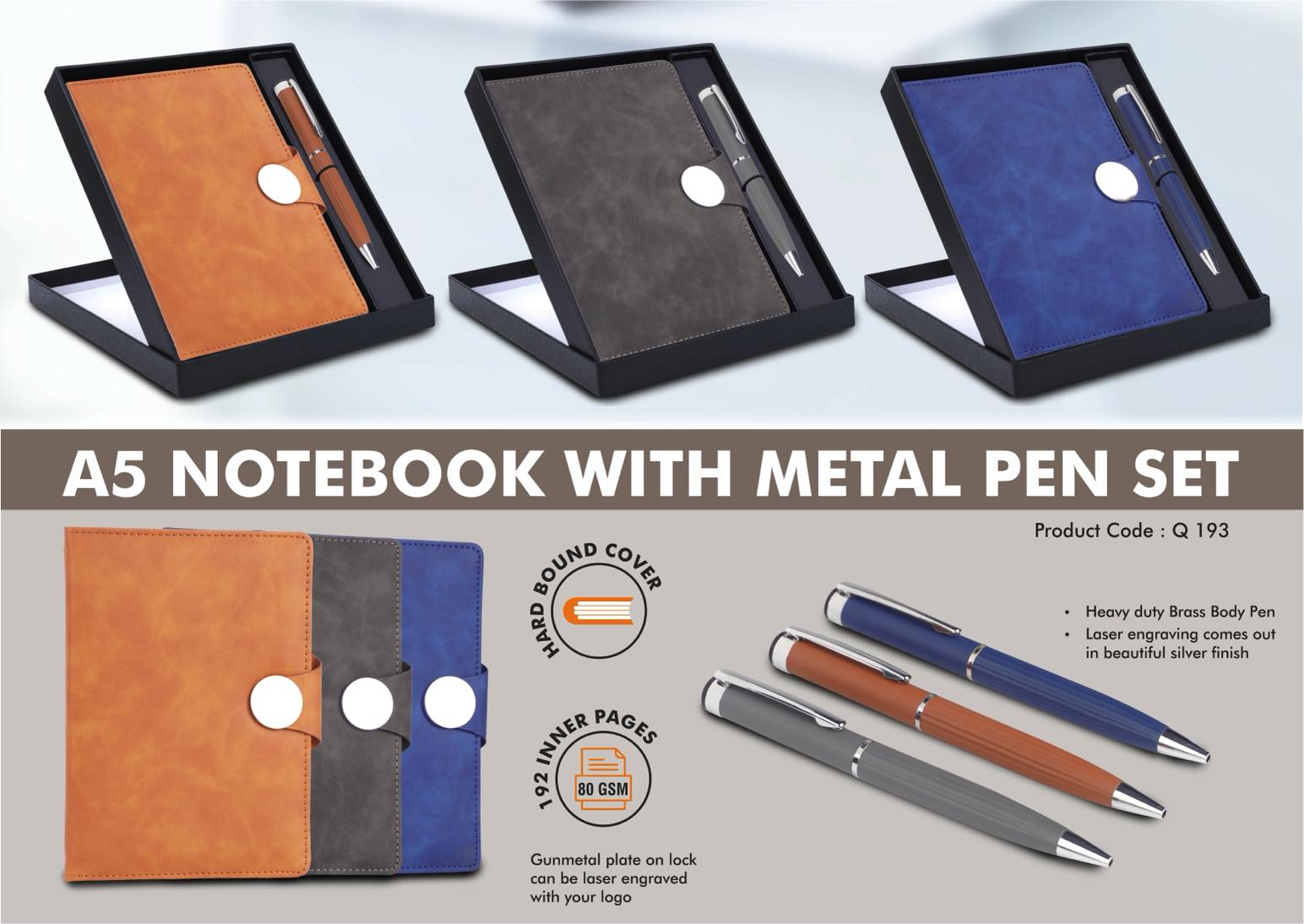 Magnetic Flap Executive Duo | Notebook & Metal Pen Set