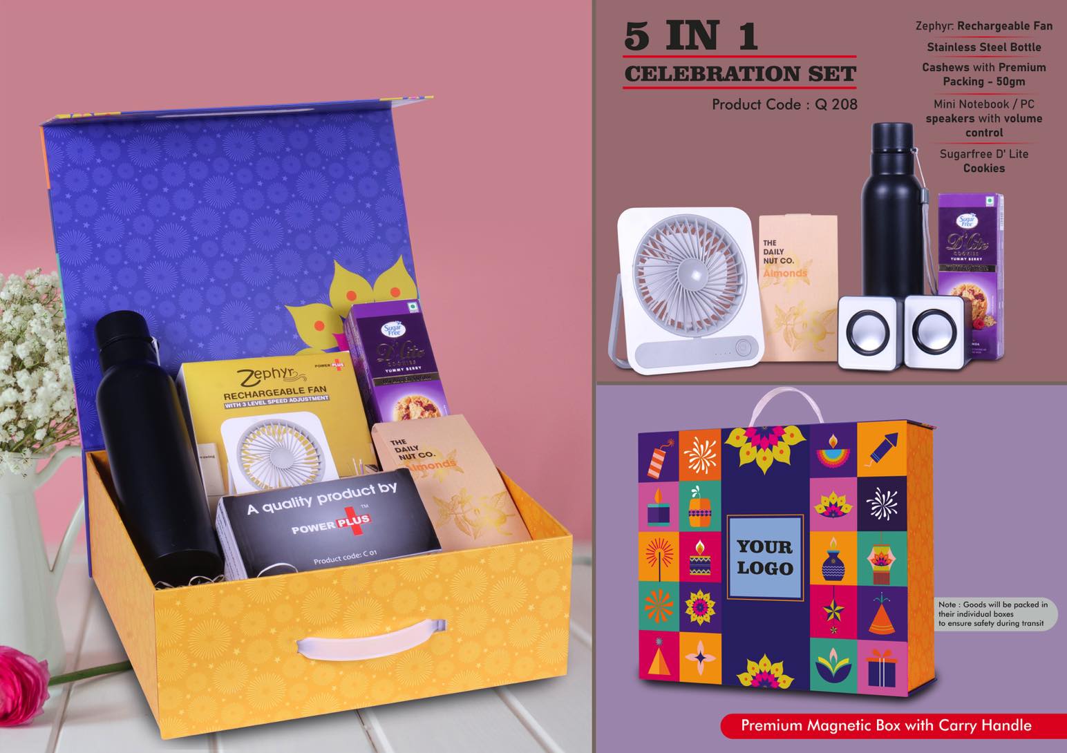 Bolt SS Bottle & Speaker Trio | 5-Pc Celebration Gift Set