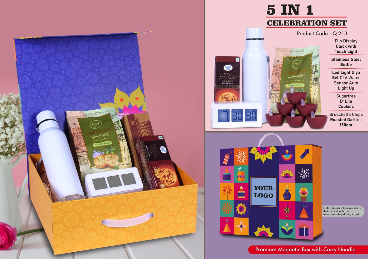 Garlic Bruschetta & SS Bottle | 5-Pc Digital Celebration Set