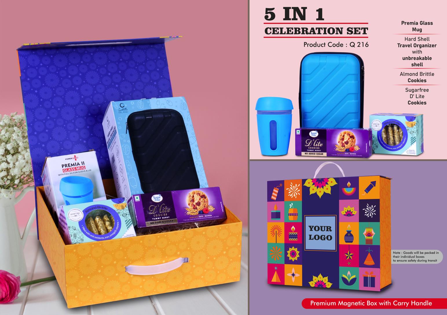 Hard Shell Travel Organizer Trio | 4-Pc Celebration Set