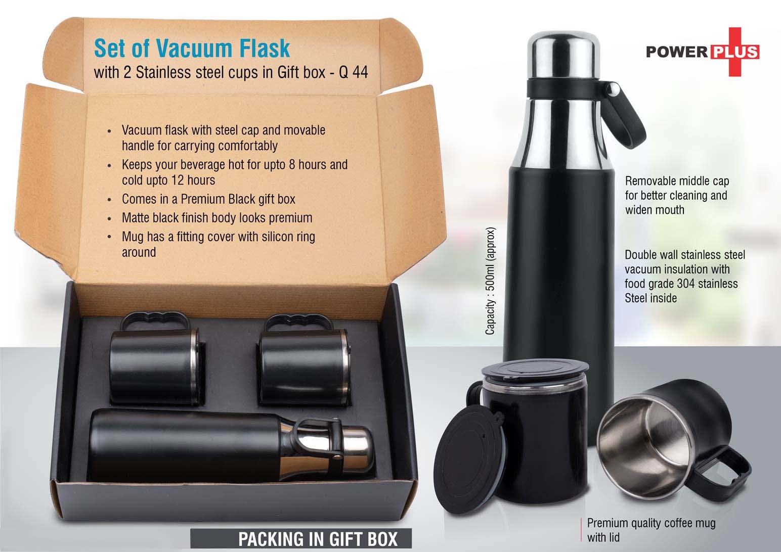 Premium Vacuum Flask & Cup Duo | 3-Pc Gifting Excellence