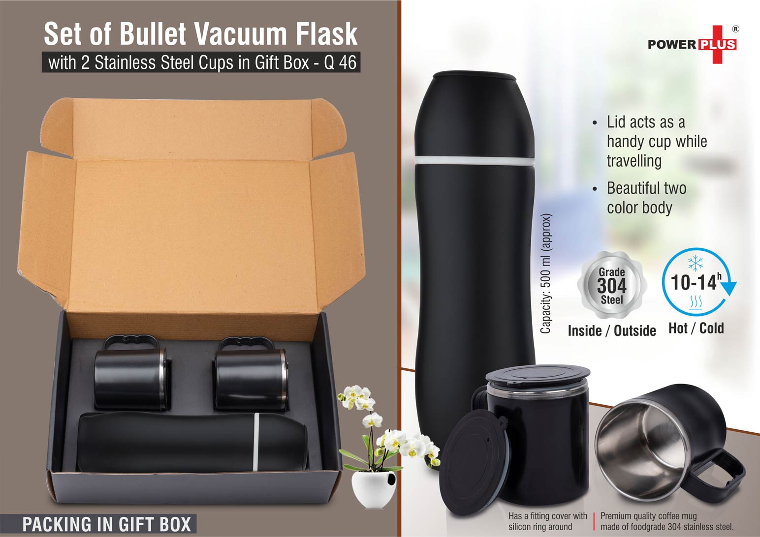 Elite Vacuum Flask Hydration Trio | 3-Pc Stainless steel Set