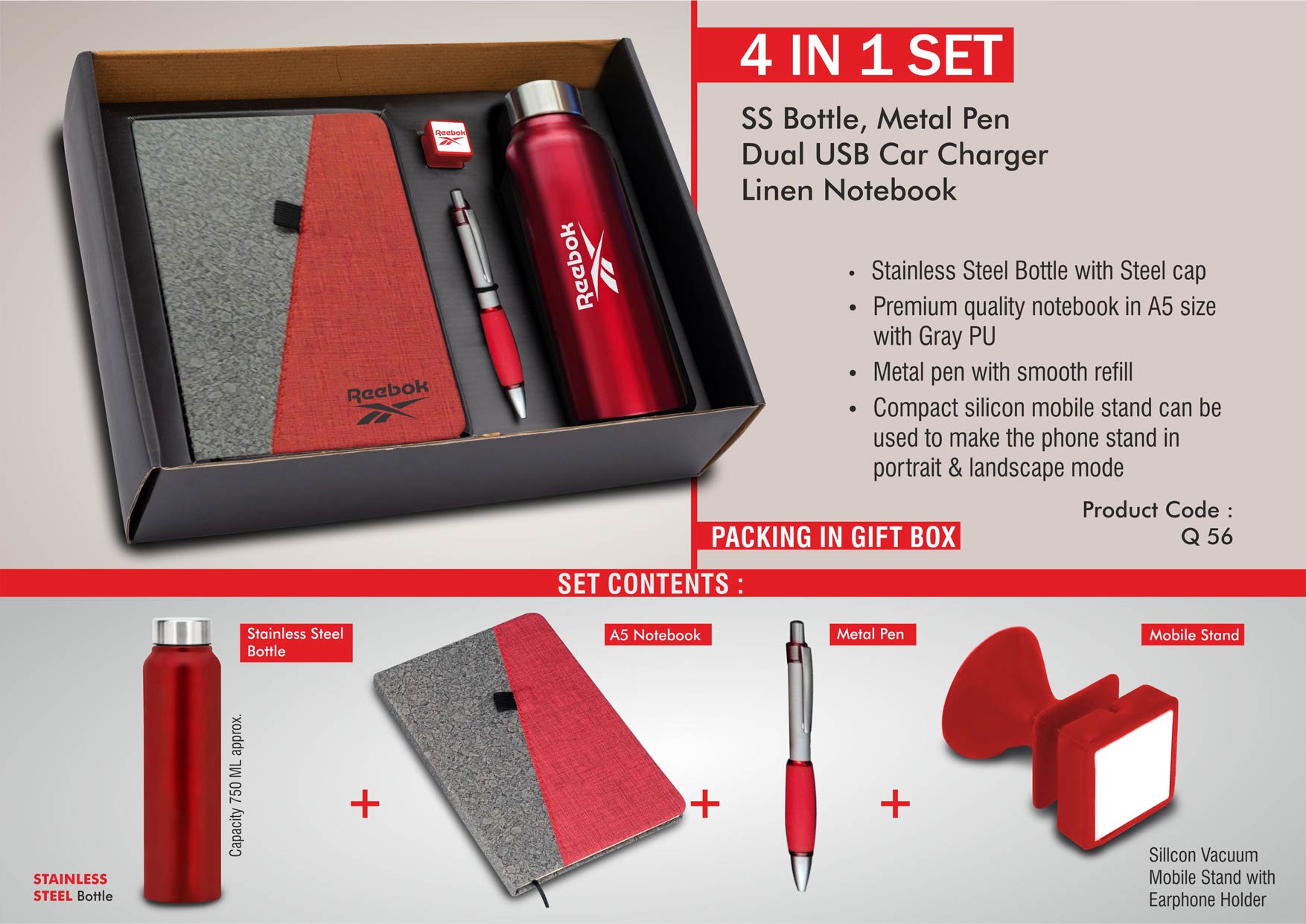 Linen Binary Executive Duo | 4-Pc Stainless Bottle Suite