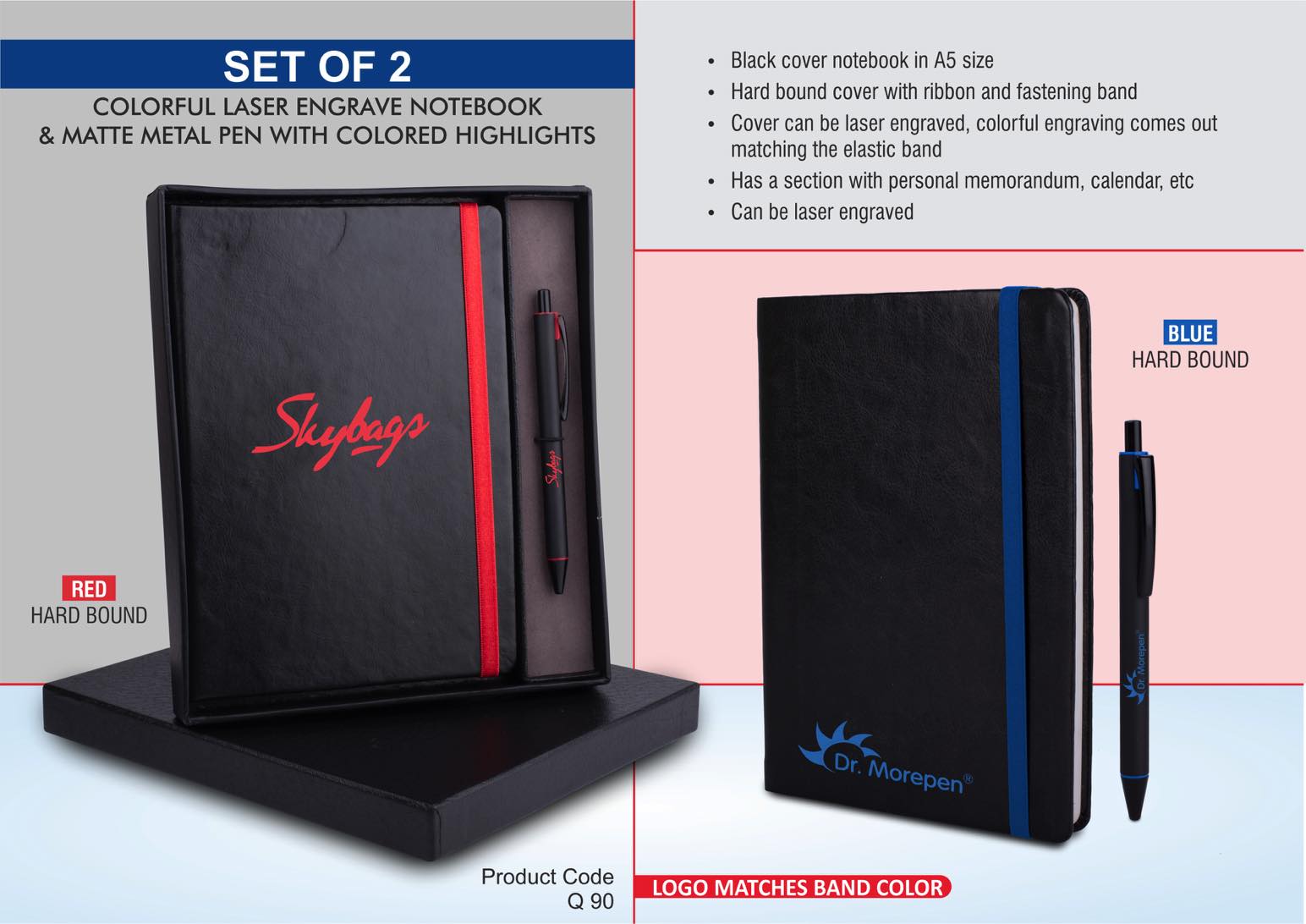 Laser-Engrave Professional Series | Color Notebook & Pen Set