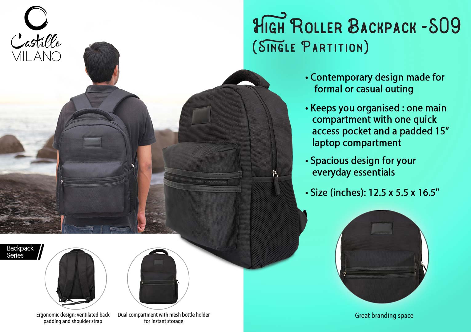 Castillo Milano High-Roller | Partitioned Professional Backpack