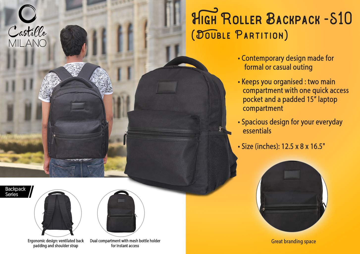 Double-Partition High-Roller | Professional Signature Backpack