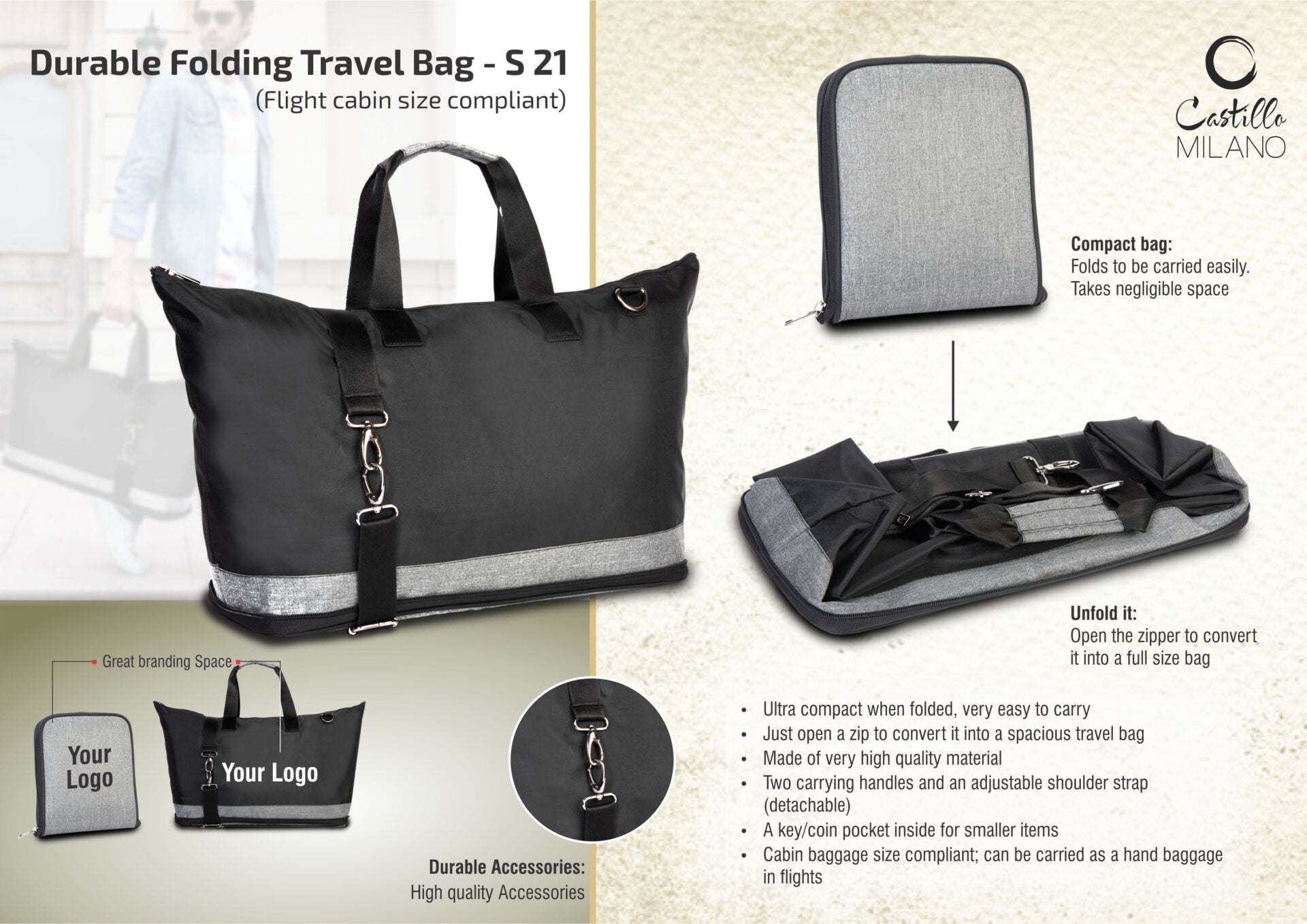 Durable Flight-Cabin Tote | Folding Travel Bag Excellence