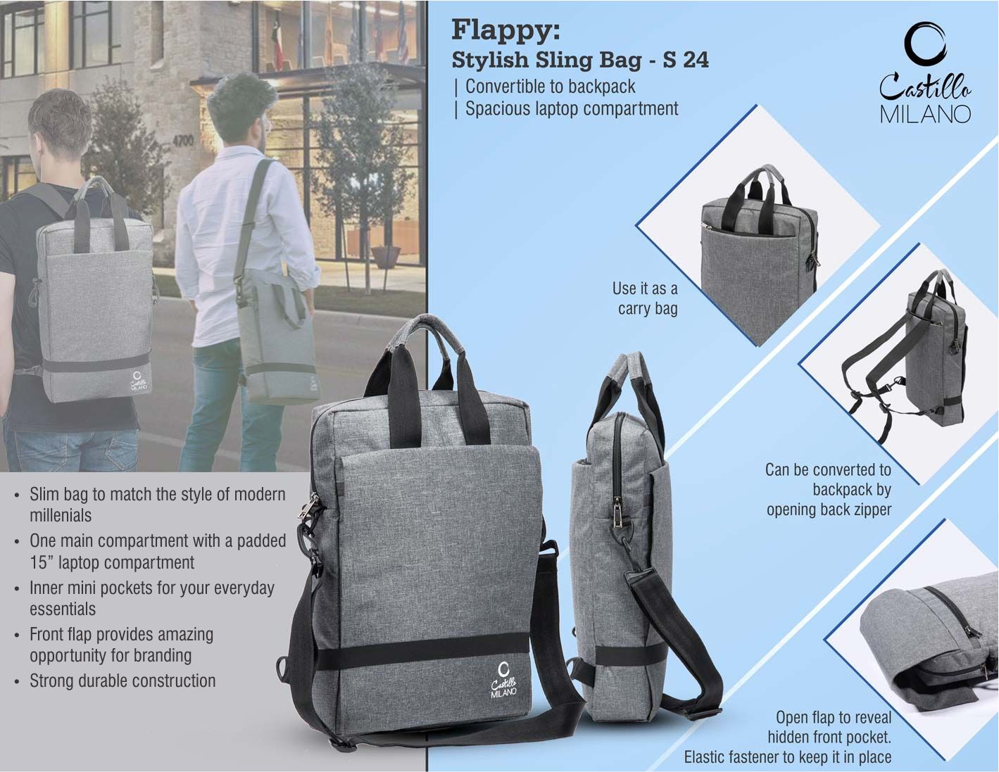 Flappy Convertible Sling Backpack | Tech-Ready Stylish Suite