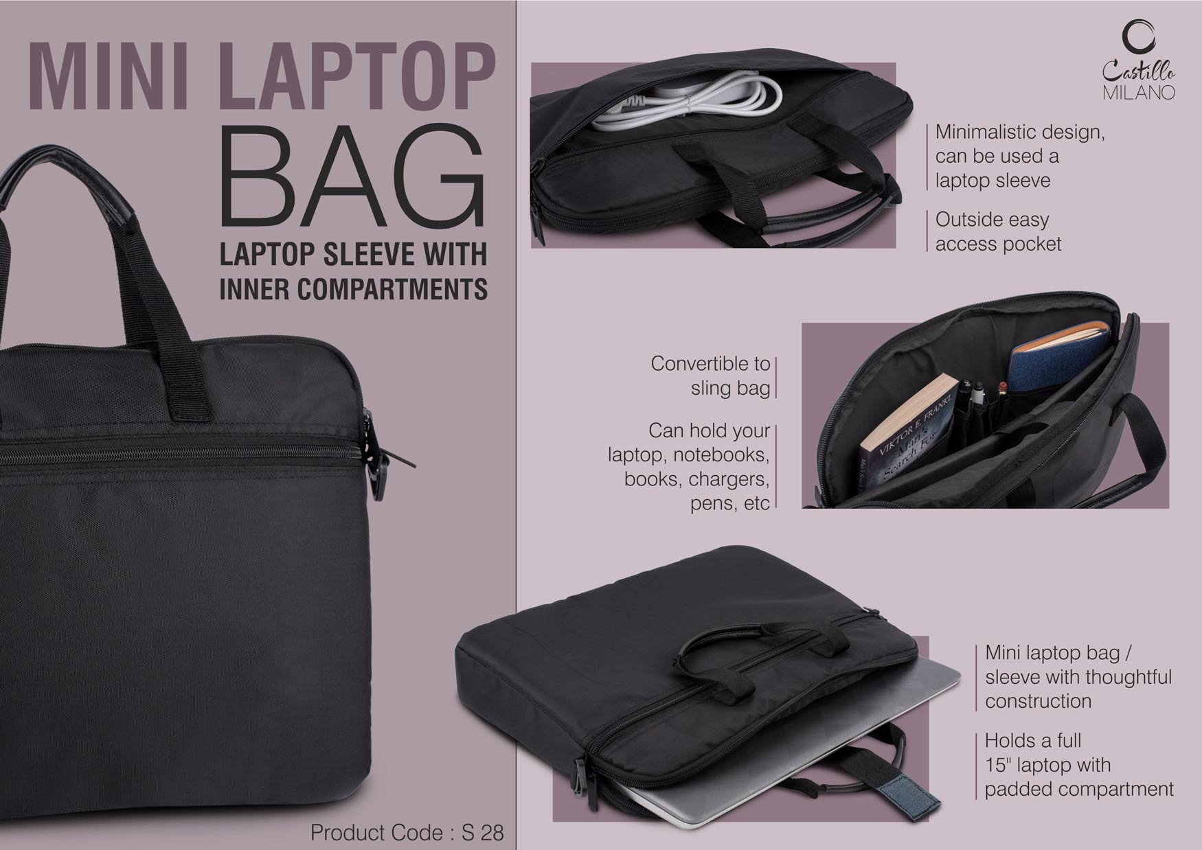 Mini Laptop Sleeve Excellence | Convertible Sling Bag Suite
