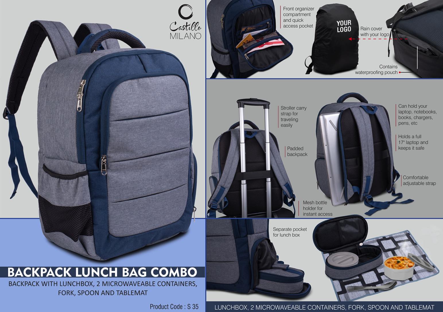 Backpack Lunchbox Combo Suite