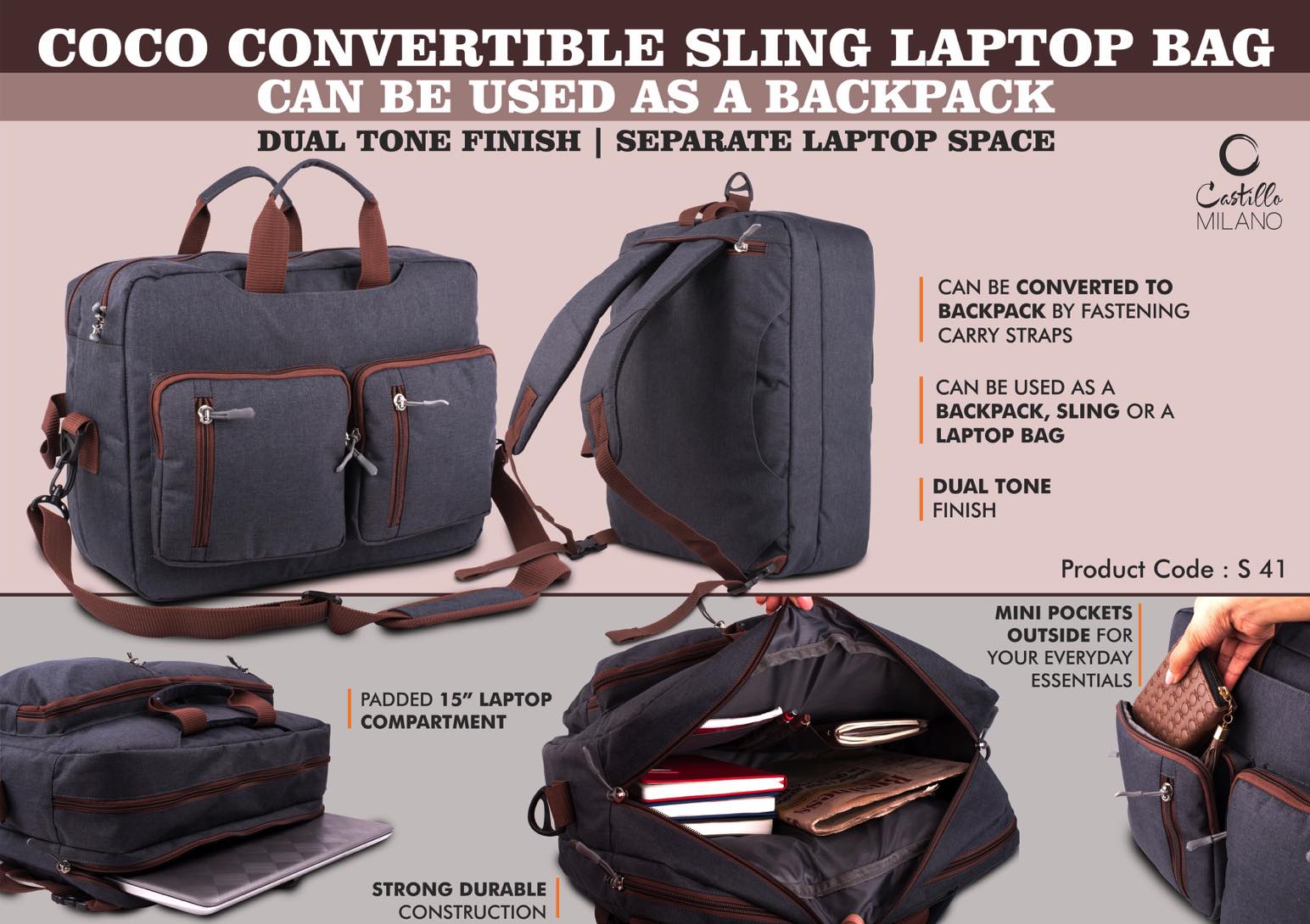 Coco Convertible Sling Backpack | Two-Tone Laptop Excellence