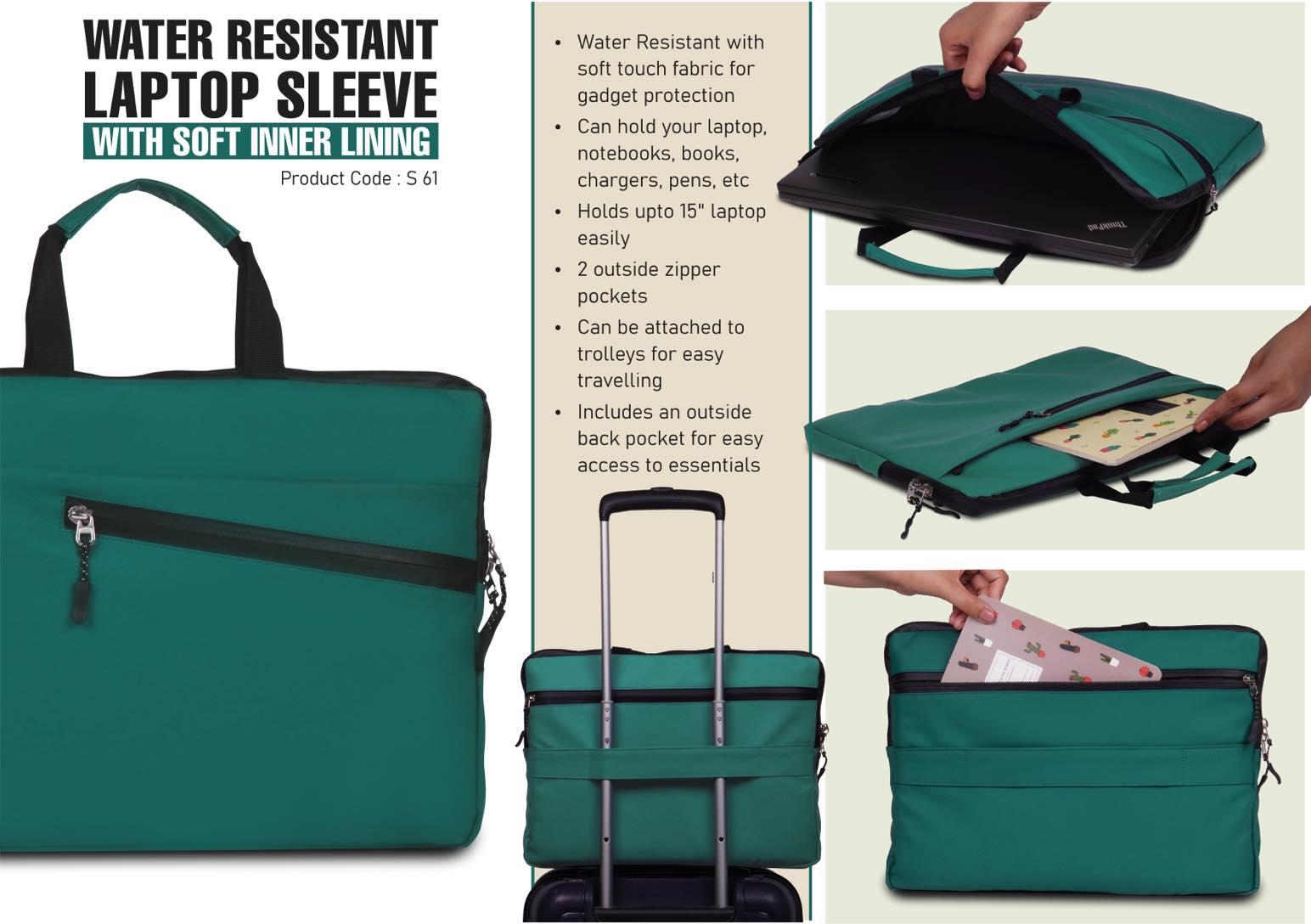 Teal Water-Resistant Sleeve | Soft Inner Lining Gadget Protection